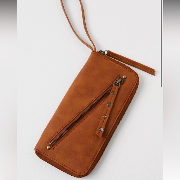Free People Handbags - NWT - Free People Brown Distressed Vegan Wallet
